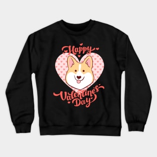 Happy valentines day cute corgi dog Crewneck Sweatshirt